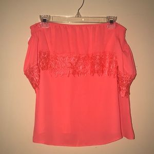 Crochet lace tube top with cap sleeves